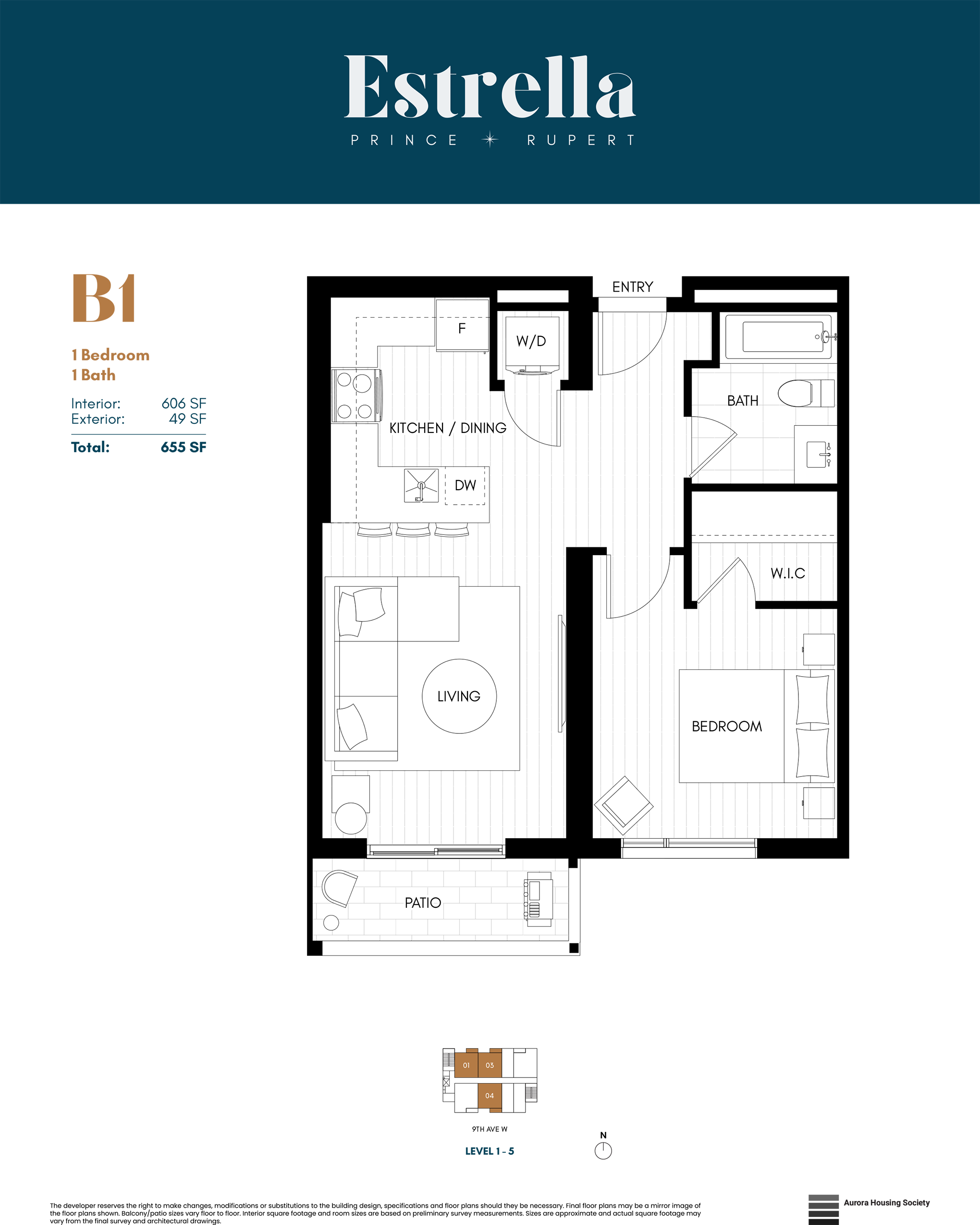 Estrella 1 bed floorplan