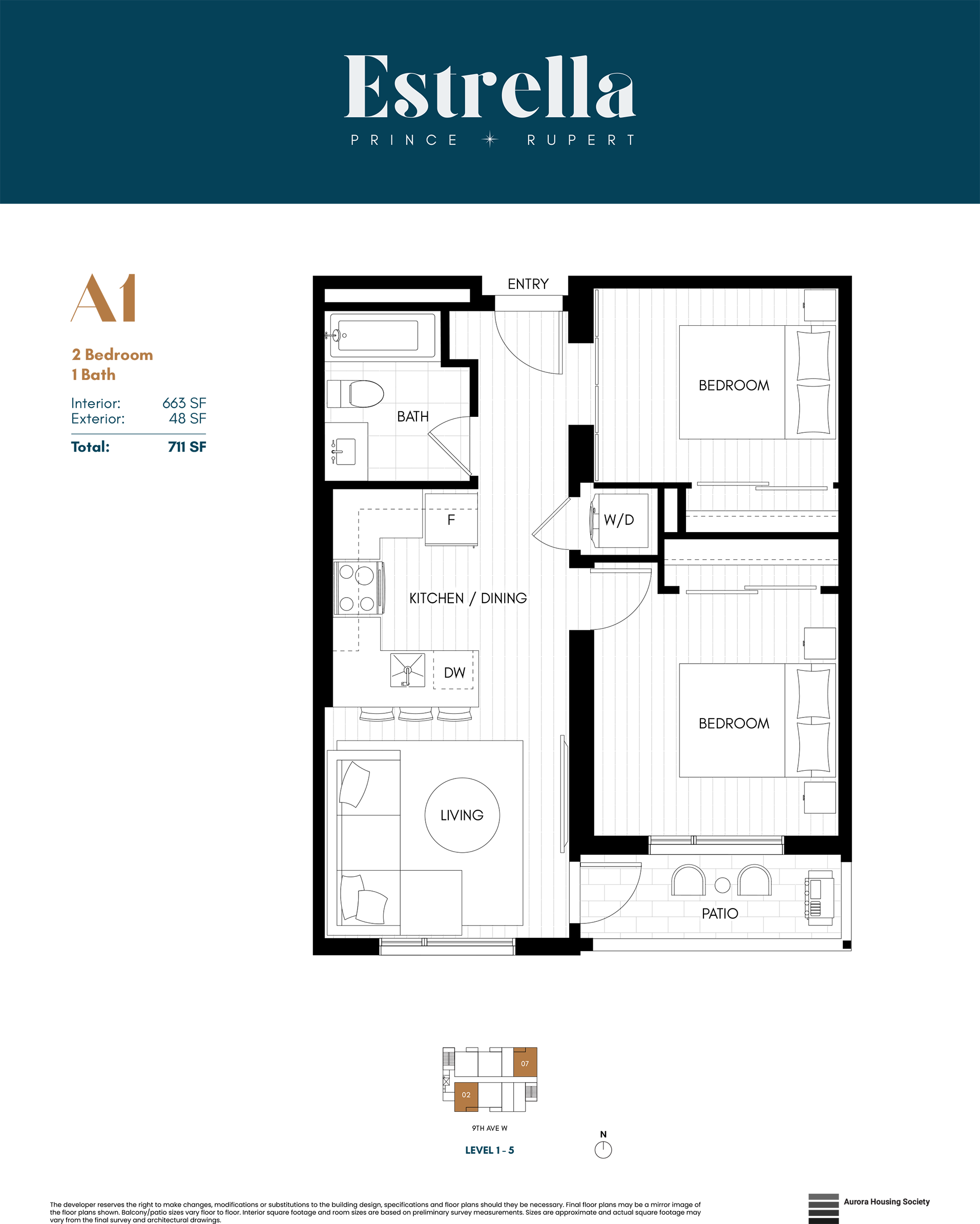 Estrella 2 bed floorplan